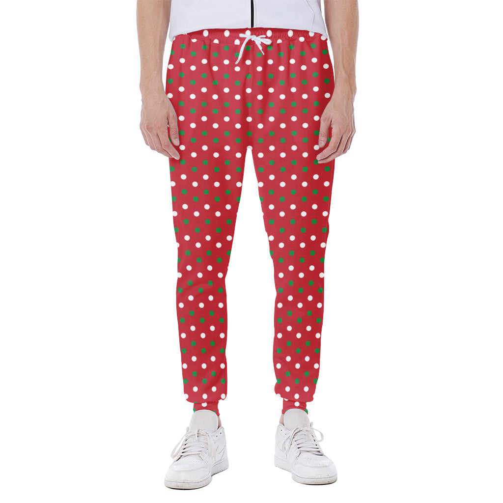 Christmas Polka Dot Pattern Print Scuba Joggers