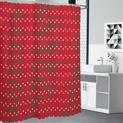 Christmas Polka Dot Pattern Print Shower Curtain
