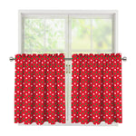 Christmas Polka Dot Pattern Print Tier Curtains