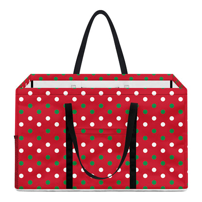 Christmas Polka Dot Pattern Print Utility Tote Bag