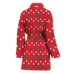 Christmas Polka Dot Pattern Print Women's Bathrobe