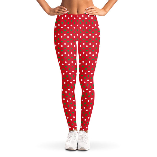 Christmas Polka Dot Pattern Print Women's Leggings