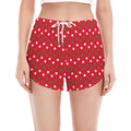 Christmas Polka Dot Pattern Print Women's Split Running Shorts
