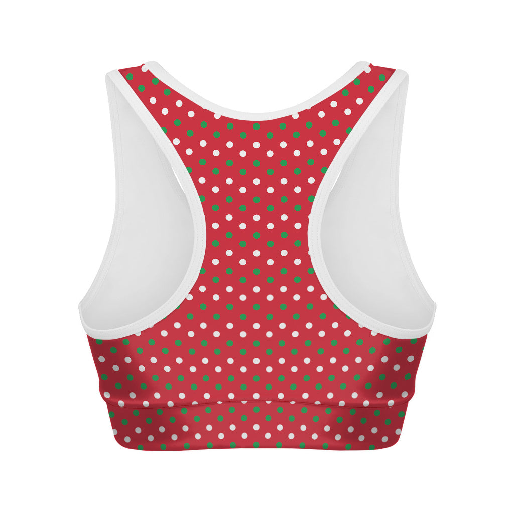 Christmas Polka Dot Pattern Print Women's Sports Bra