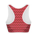 Christmas Polka Dot Pattern Print Women's Sports Bra