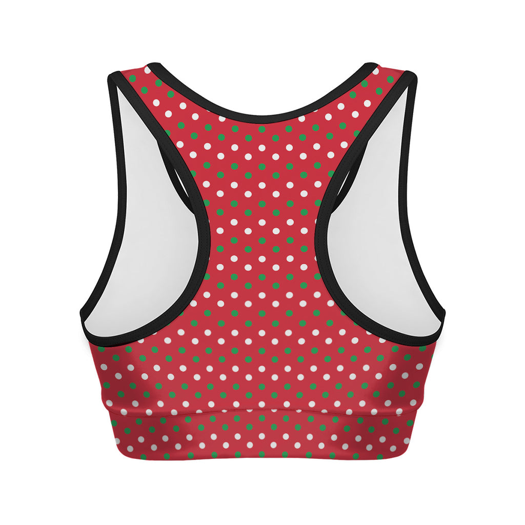 Christmas Polka Dot Pattern Print Women's Sports Bra