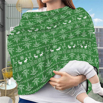 Christmas Pot Leaf Pattern Print Baby Seat Cover