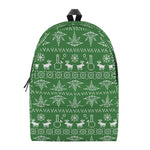 Christmas Pot Leaf Pattern Print Backpack