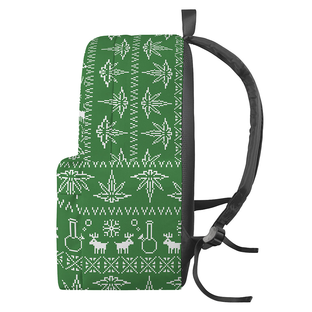 Christmas Pot Leaf Pattern Print Backpack