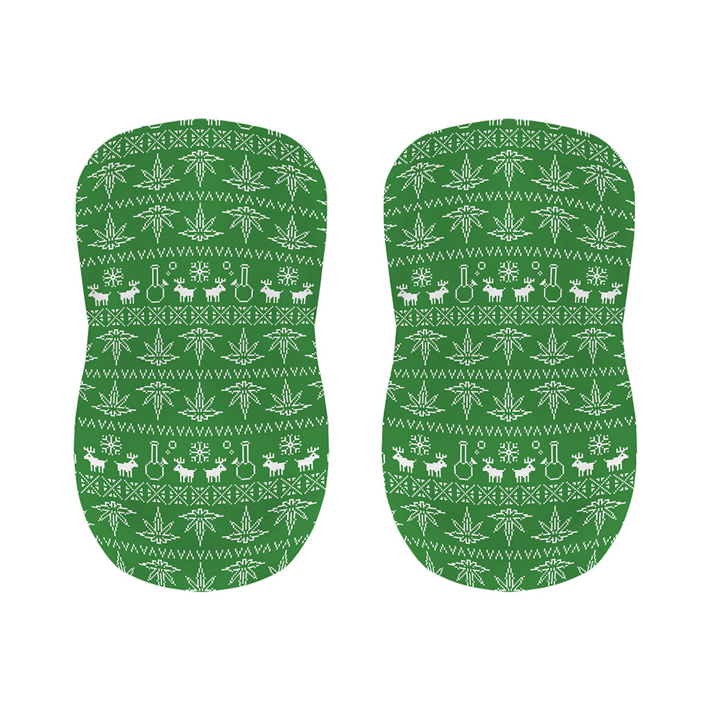 Christmas Pot Leaf Pattern Print Bar Stool Covers