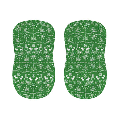 Christmas Pot Leaf Pattern Print Bar Stool Covers