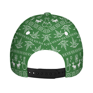 Christmas Pot Leaf Pattern Print Baseball Cap