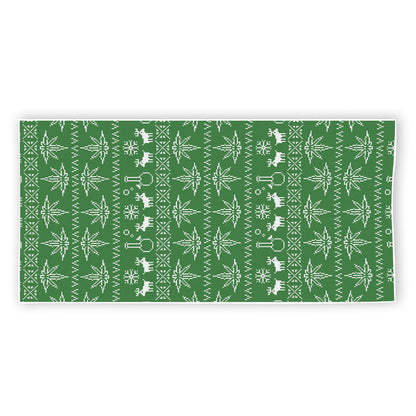 Christmas Pot Leaf Pattern Print Beach Towel