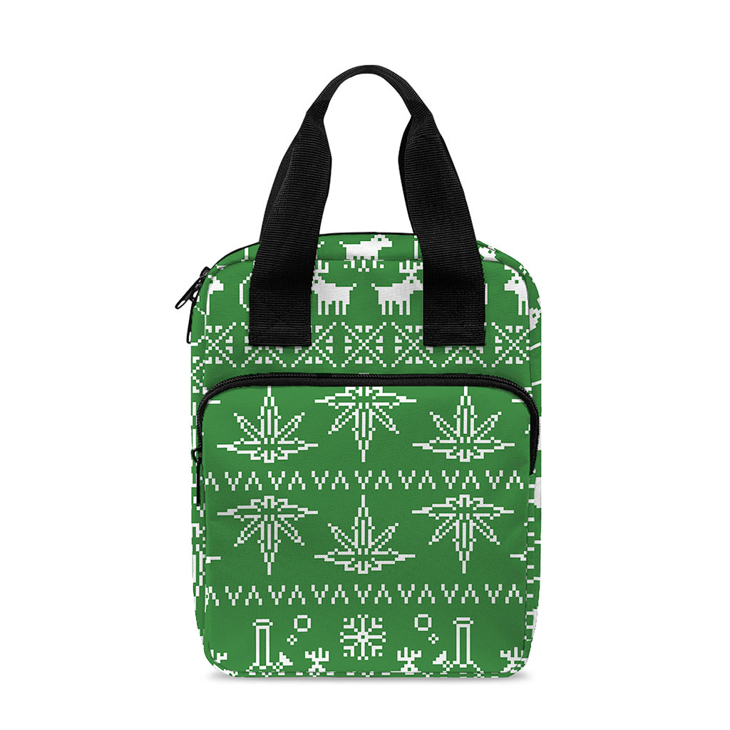 Christmas Pot Leaf Pattern Print Bible Tote Bag