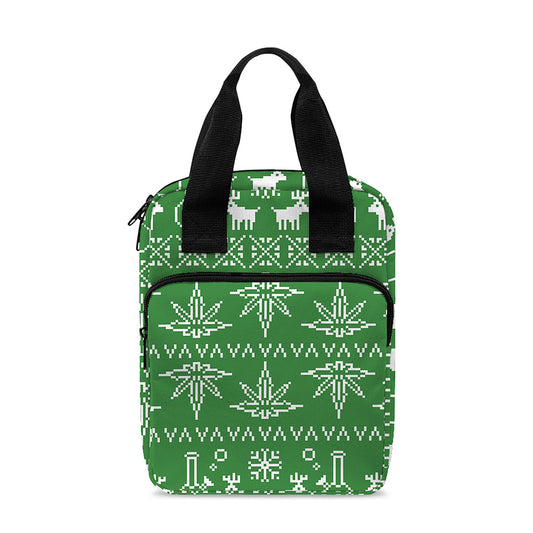 Christmas Pot Leaf Pattern Print Bible Tote Bag
