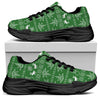 Christmas Pot Leaf Pattern Print Black Chunky Shoes