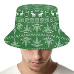 Christmas Pot Leaf Pattern Print Bucket Hat
