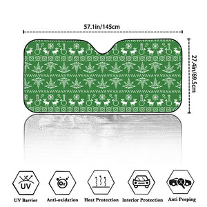 Christmas Pot Leaf Pattern Print Car Windshield Sun Shade