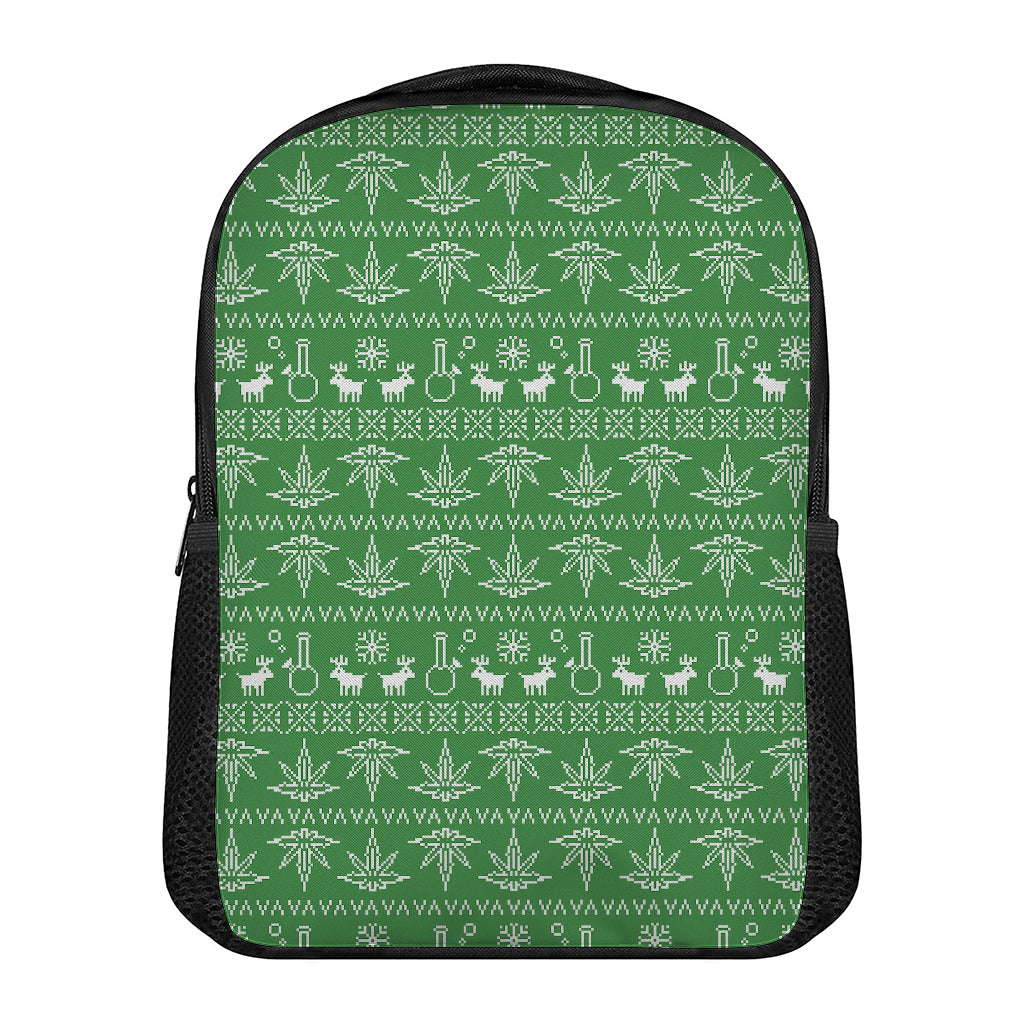 Christmas Pot Leaf Pattern Print Casual Backpack