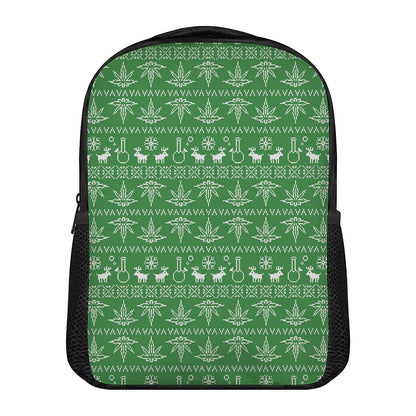 Christmas Pot Leaf Pattern Print Casual Backpack