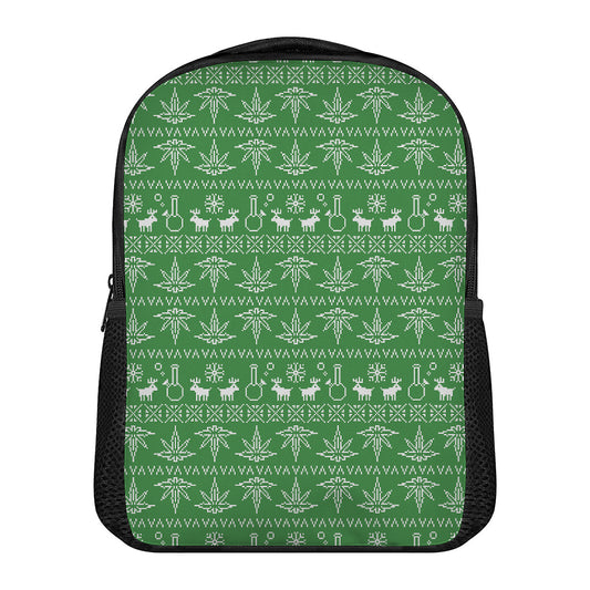 Christmas Pot Leaf Pattern Print Casual Backpack