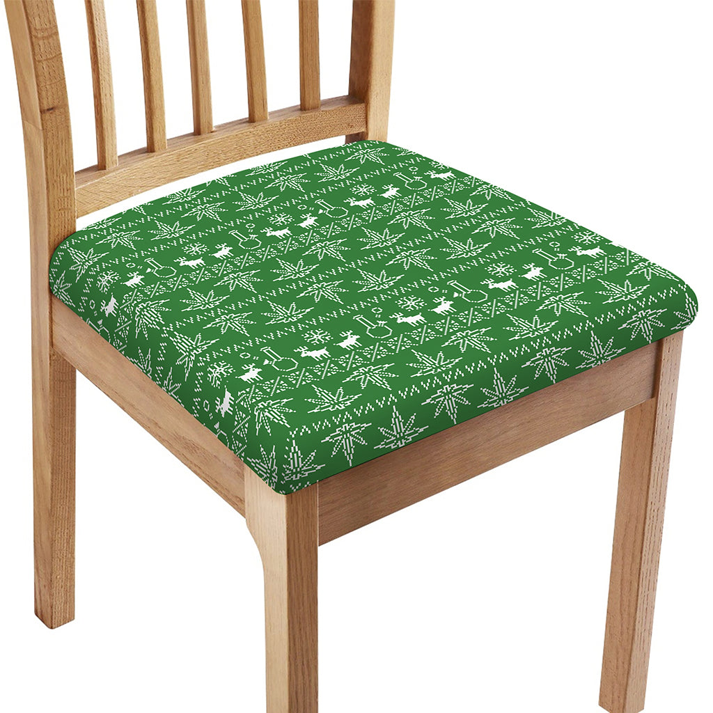Christmas Pot Leaf Pattern Print Chair Cushion Cover