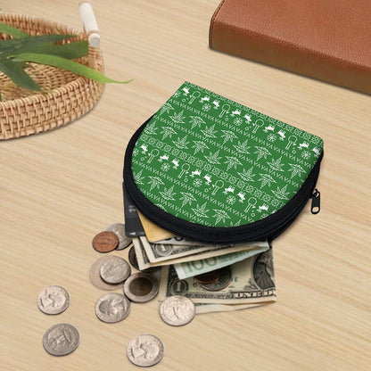 Christmas Pot Leaf Pattern Print Coin Purse