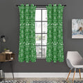 Christmas Pot Leaf Pattern Print Grommet Curtain Panels