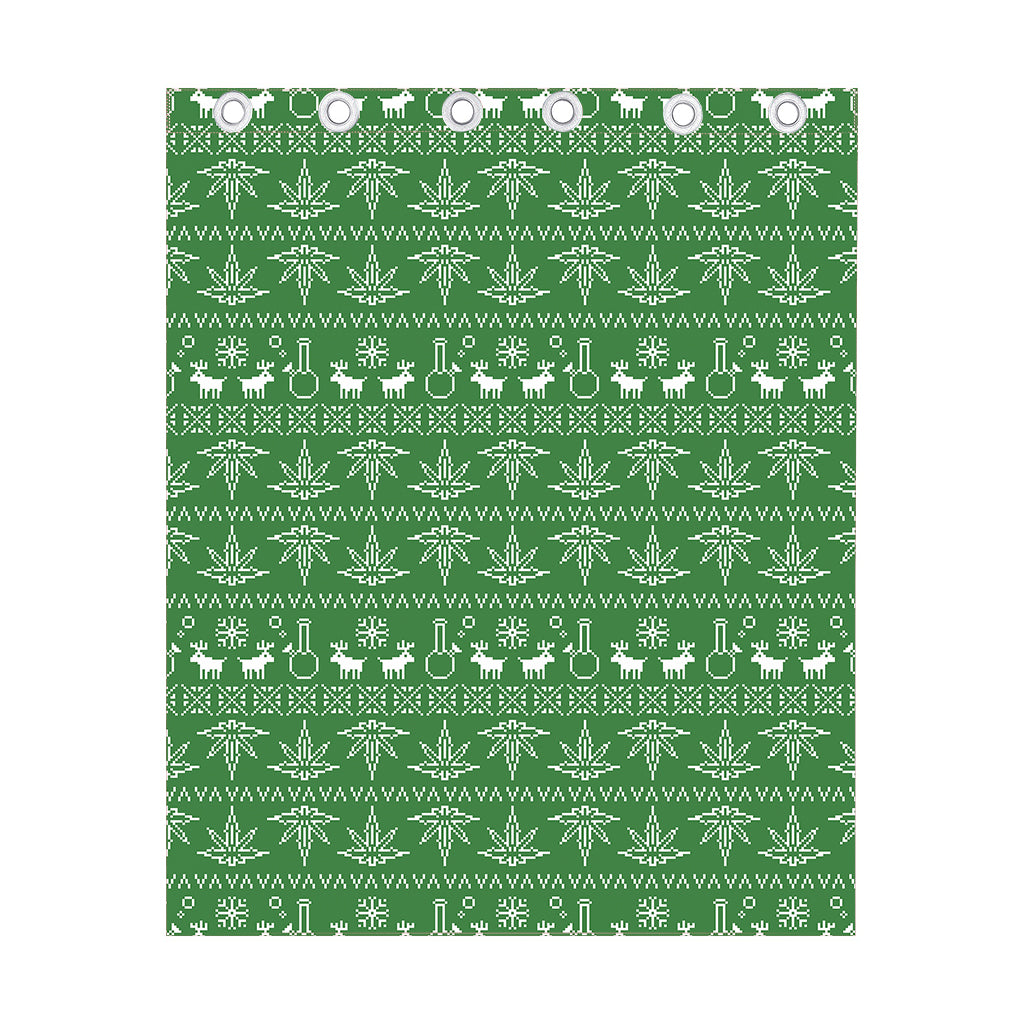 Christmas Pot Leaf Pattern Print Curtain