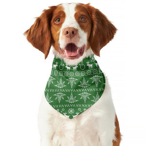 Christmas Pot Leaf Pattern Print Dog Bandana