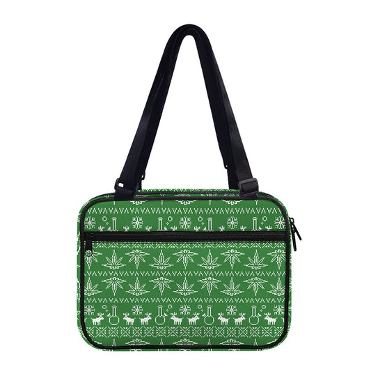 Christmas Pot Leaf Pattern Print Double Strap Bible Bag