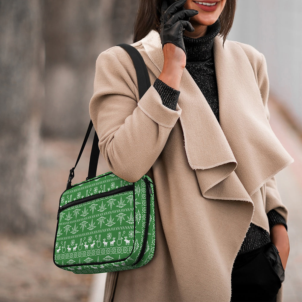 Christmas Pot Leaf Pattern Print Double Strap Bible Bag