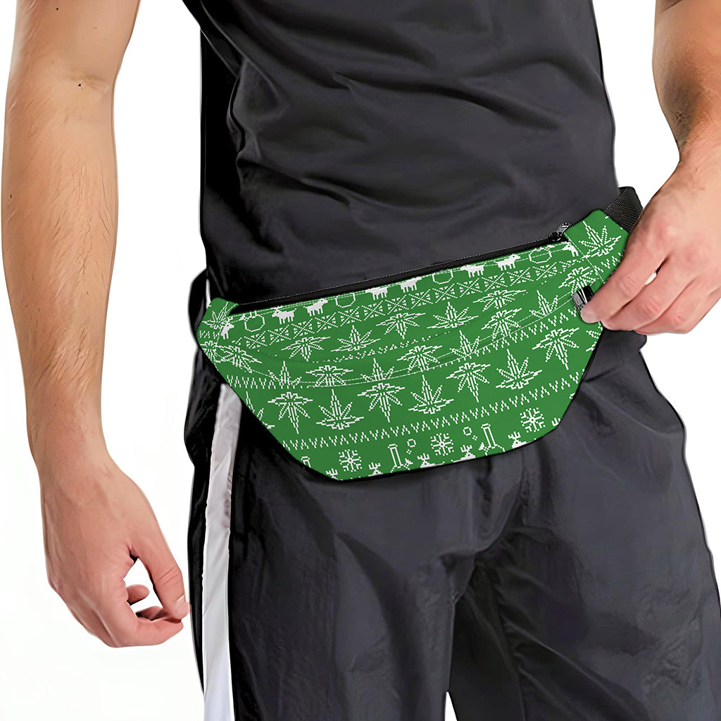Christmas Pot Leaf Pattern Print Fanny Pack