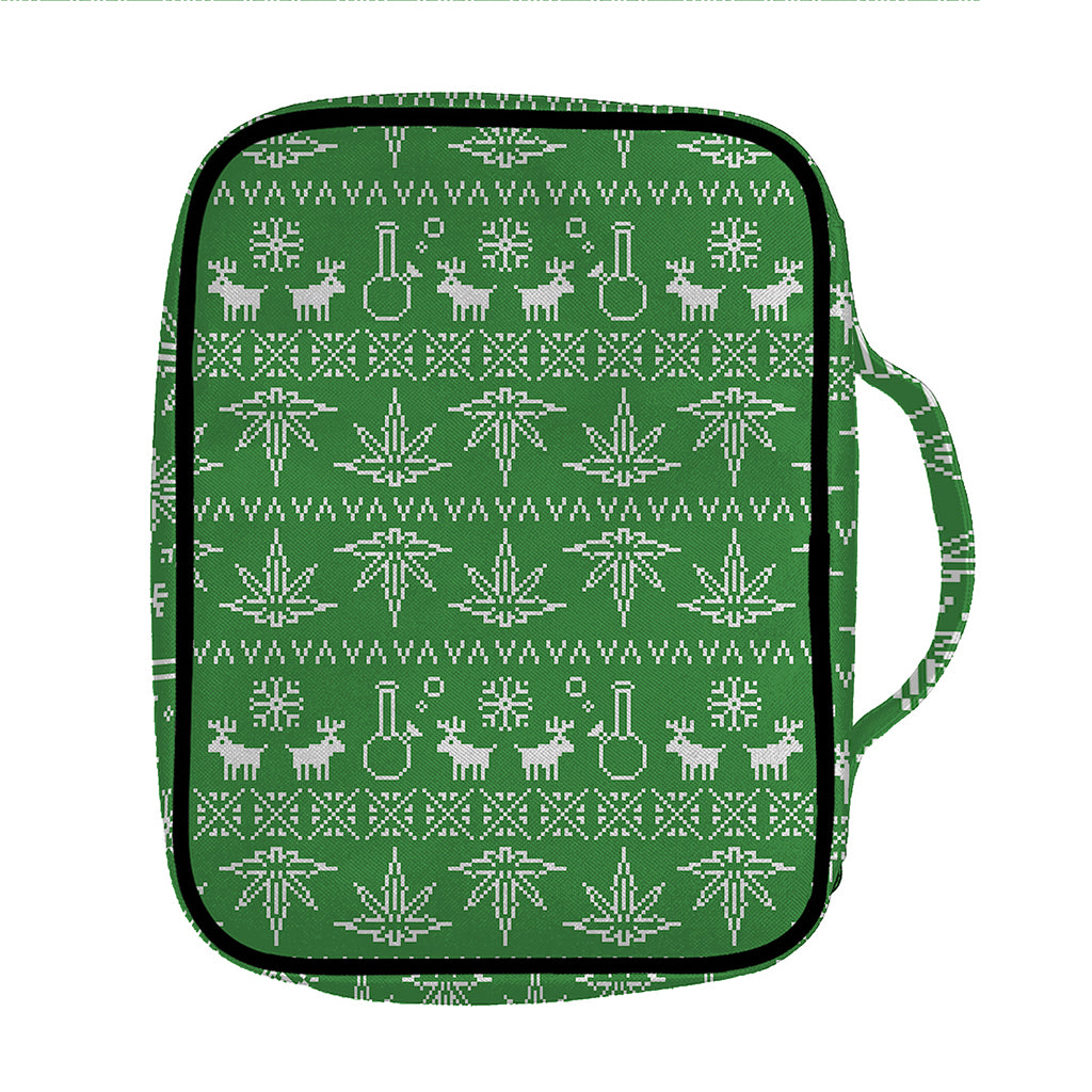 Christmas Pot Leaf Pattern Print Front Pocket Bible Bag