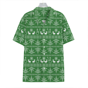 Christmas Pot Leaf Pattern Print Hawaiian Shirt