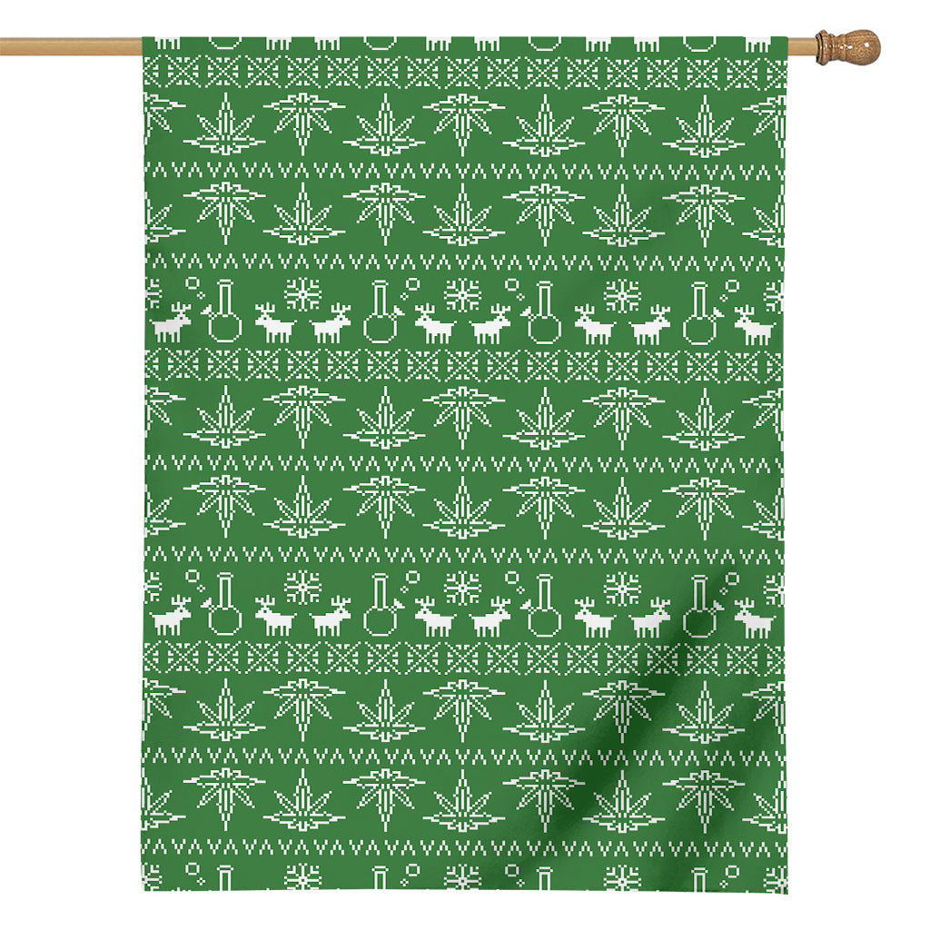 Christmas Pot Leaf Pattern Print House Flag