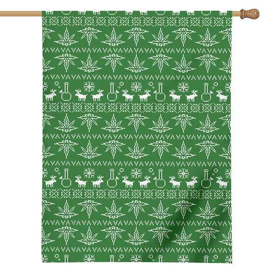 Christmas Pot Leaf Pattern Print House Flag
