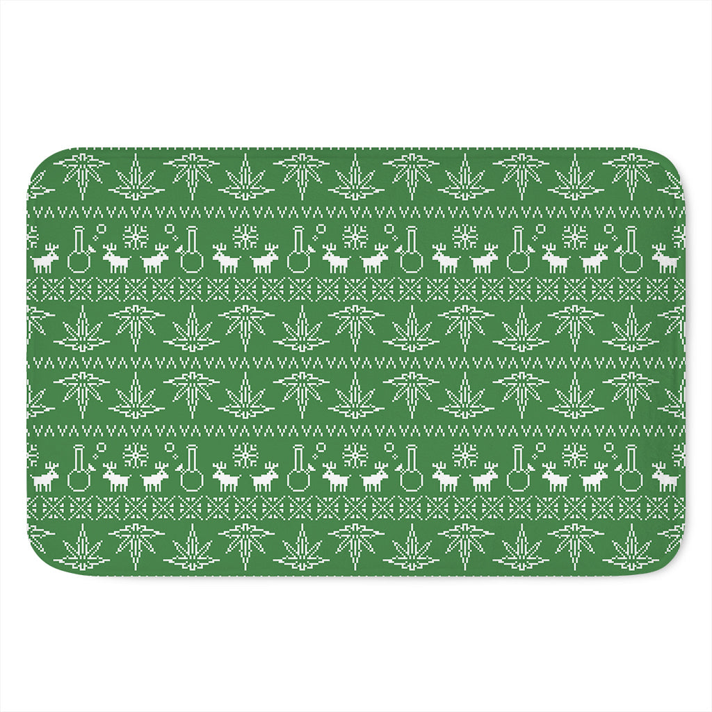 Christmas Pot Leaf Pattern Print Indoor Door Mat