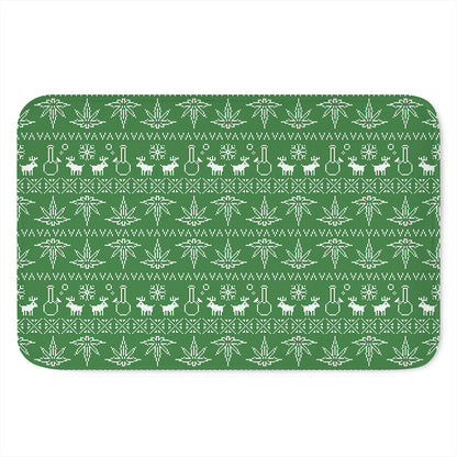 Christmas Pot Leaf Pattern Print Indoor Door Mat
