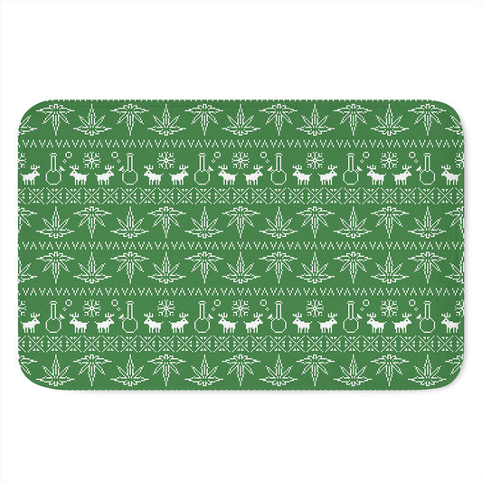 Christmas Pot Leaf Pattern Print Indoor Door Mat