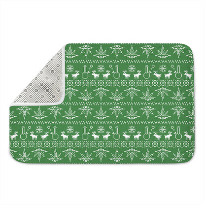 Christmas Pot Leaf Pattern Print Indoor Door Mat