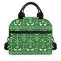 Christmas Pot Leaf Pattern Print Insulated Lunch Bag