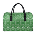 Christmas Pot Leaf Pattern Print Leather Duffel Bag