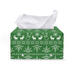 Christmas Pot Leaf Pattern Print Leather Tissue Box Cover