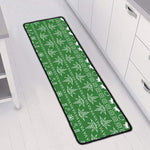 Christmas Pot Leaf Pattern Print Long Kitchen Mat