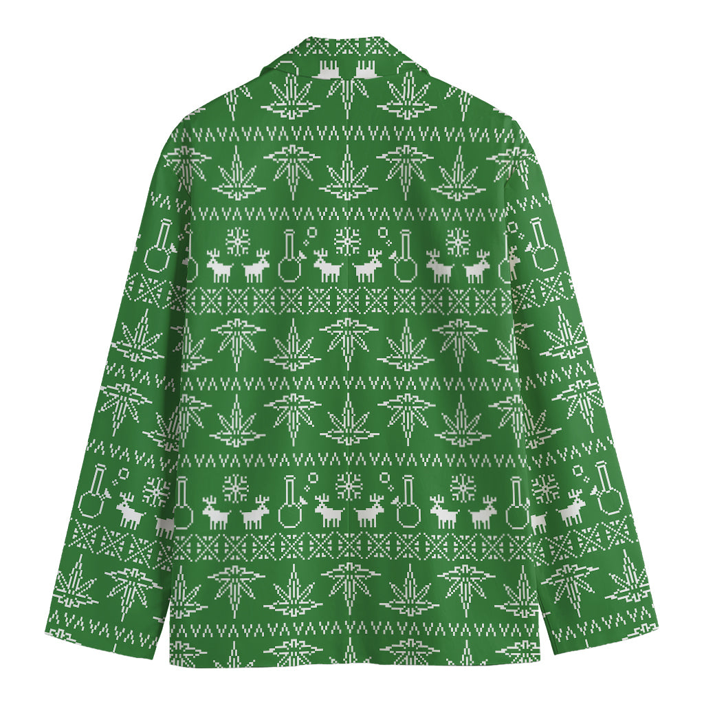 Christmas Pot Leaf Pattern Print Men's Blazer