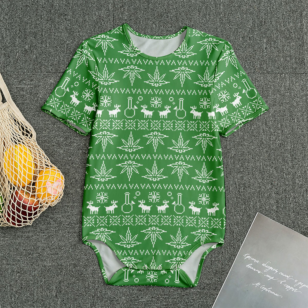 Christmas Pot Leaf Pattern Print Men's Bodysuit