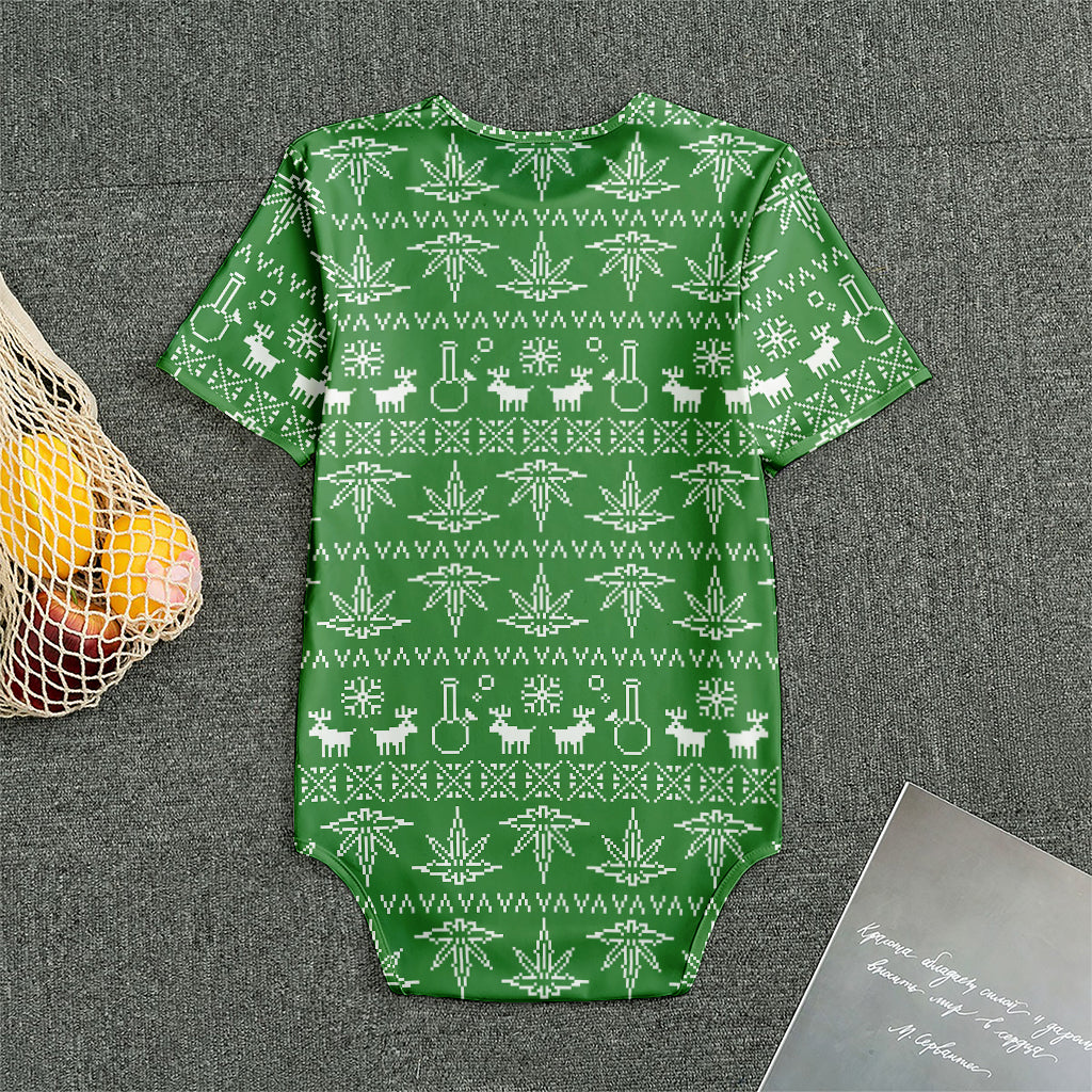 Christmas Pot Leaf Pattern Print Men's Bodysuit