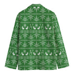 Christmas Pot Leaf Pattern Print Men's Cotton Blazer