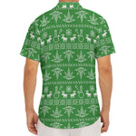 Christmas Pot Leaf Pattern Print Men's Deep V-Neck Shirt
